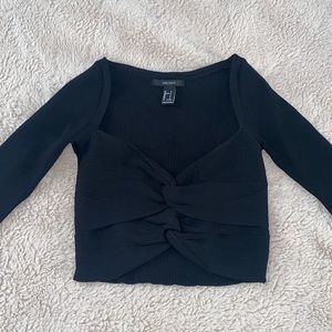 Black long sleeve going out crop top